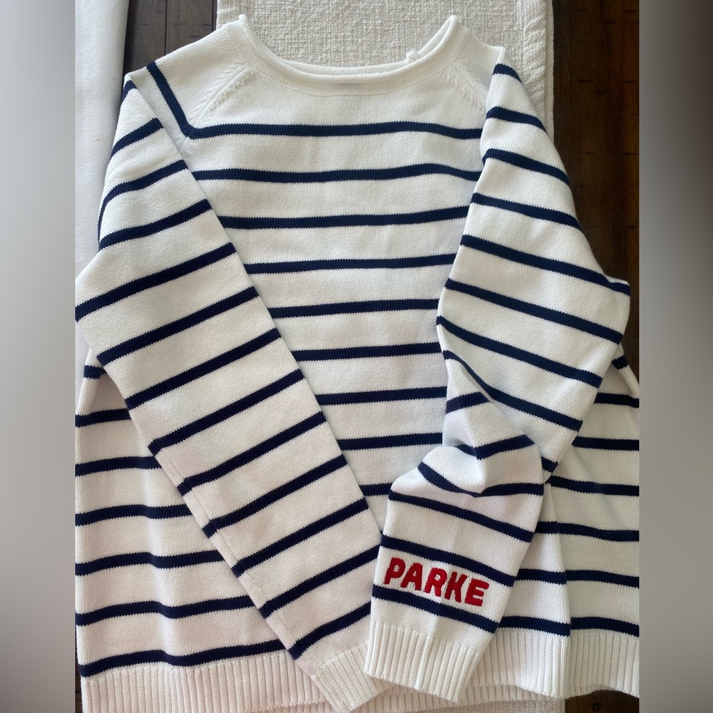 Parke White & Navy Stripe Sweater